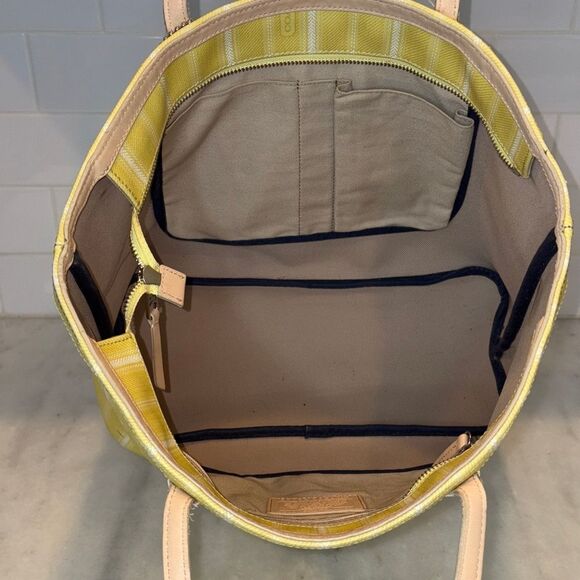 Coach Bag Purse Handbag Legacy Weekend Ticking Stripes PVC Large Shoulder Tote - Picture 13 of 16